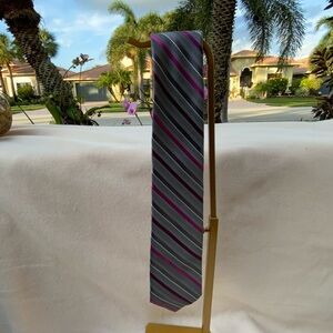 MICHAEL Michael Kors Gray and Pink Striped Tie Excellent Condition